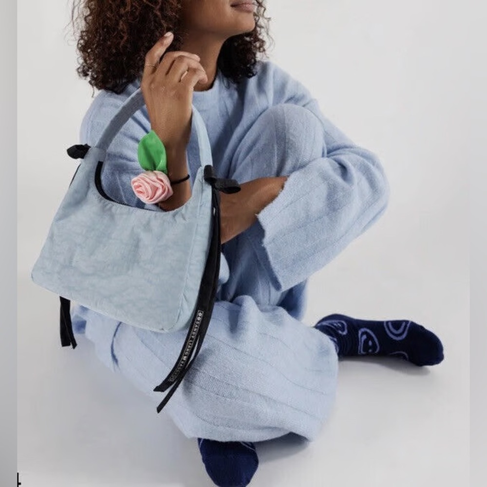 Sandy Liang x Baggu Mini Bow Bag in Powder Blue A15